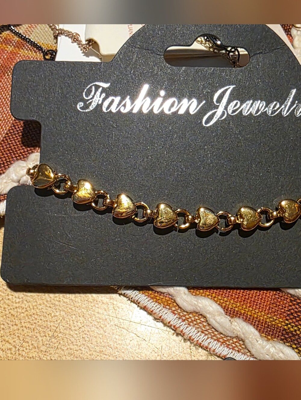 Fashion Jewelry Gold Heart Link Bracelet